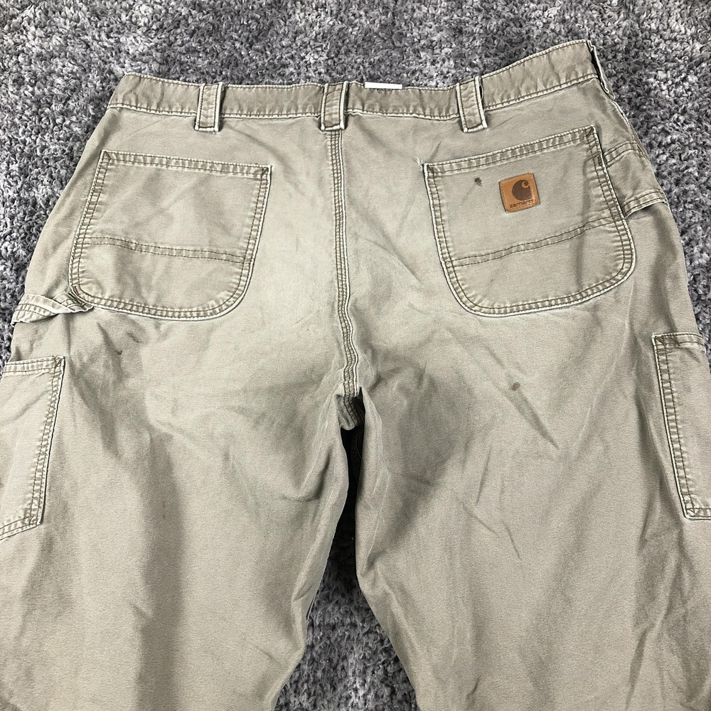 Carhartt Pants‎ Mens 40x32 Beige Canvas Relaxed Fit Carpenter Workwear B151 LBR